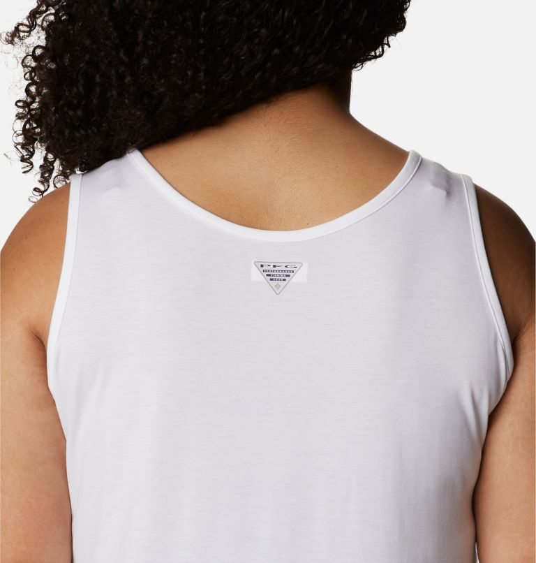 Women's Columbia PFG Slack Water Knit II Tanks White | Plus Size CA-LA836